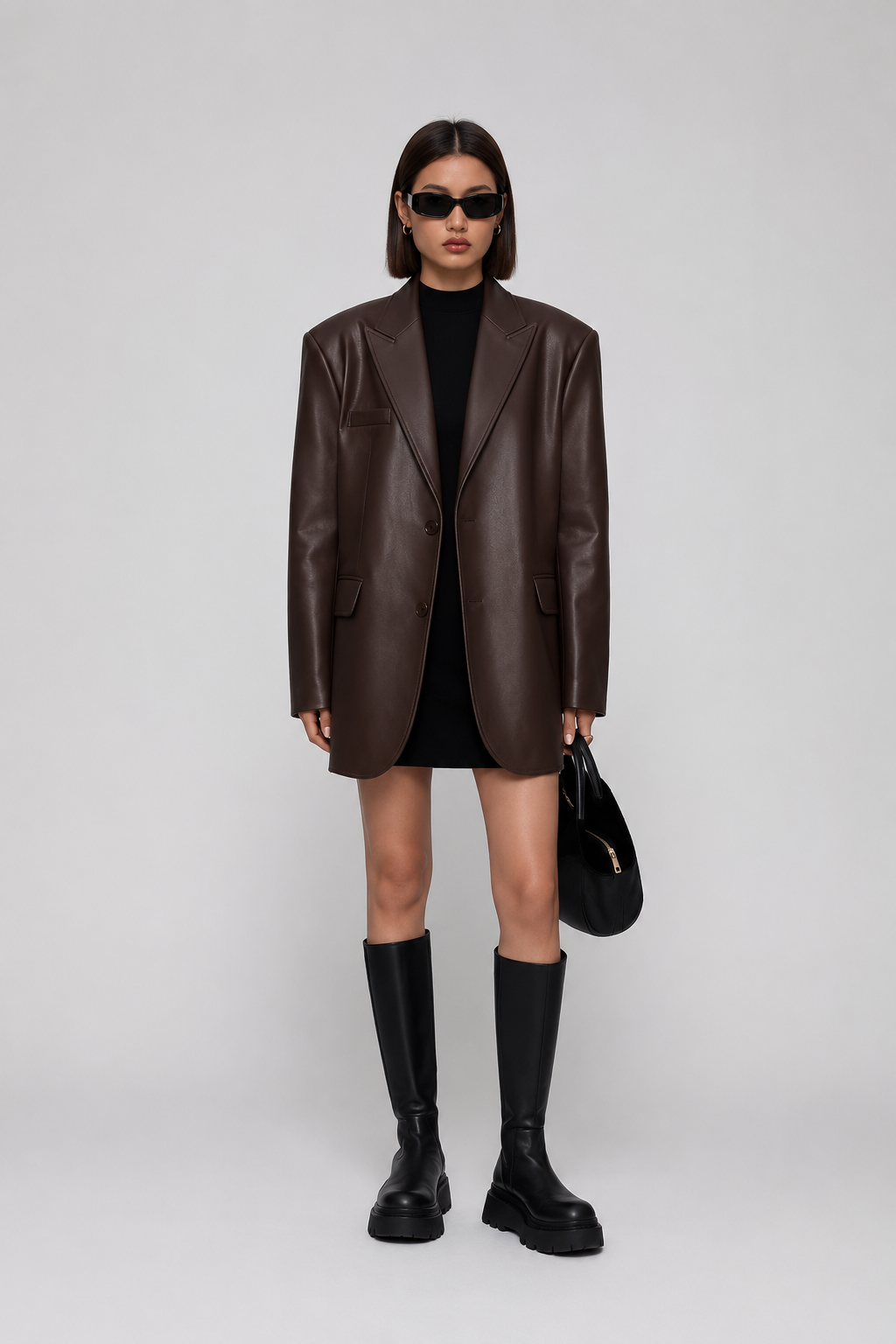 Jayden — Blazer ample effet cuir — Amielle Paris