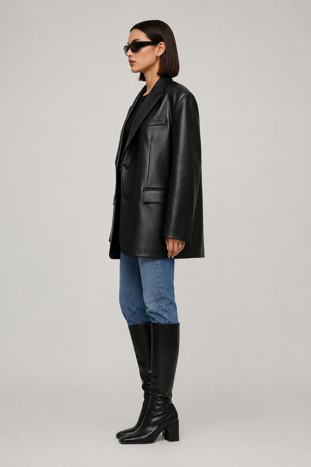 Jayden — Blazer ample effet cuir — Amielle Paris