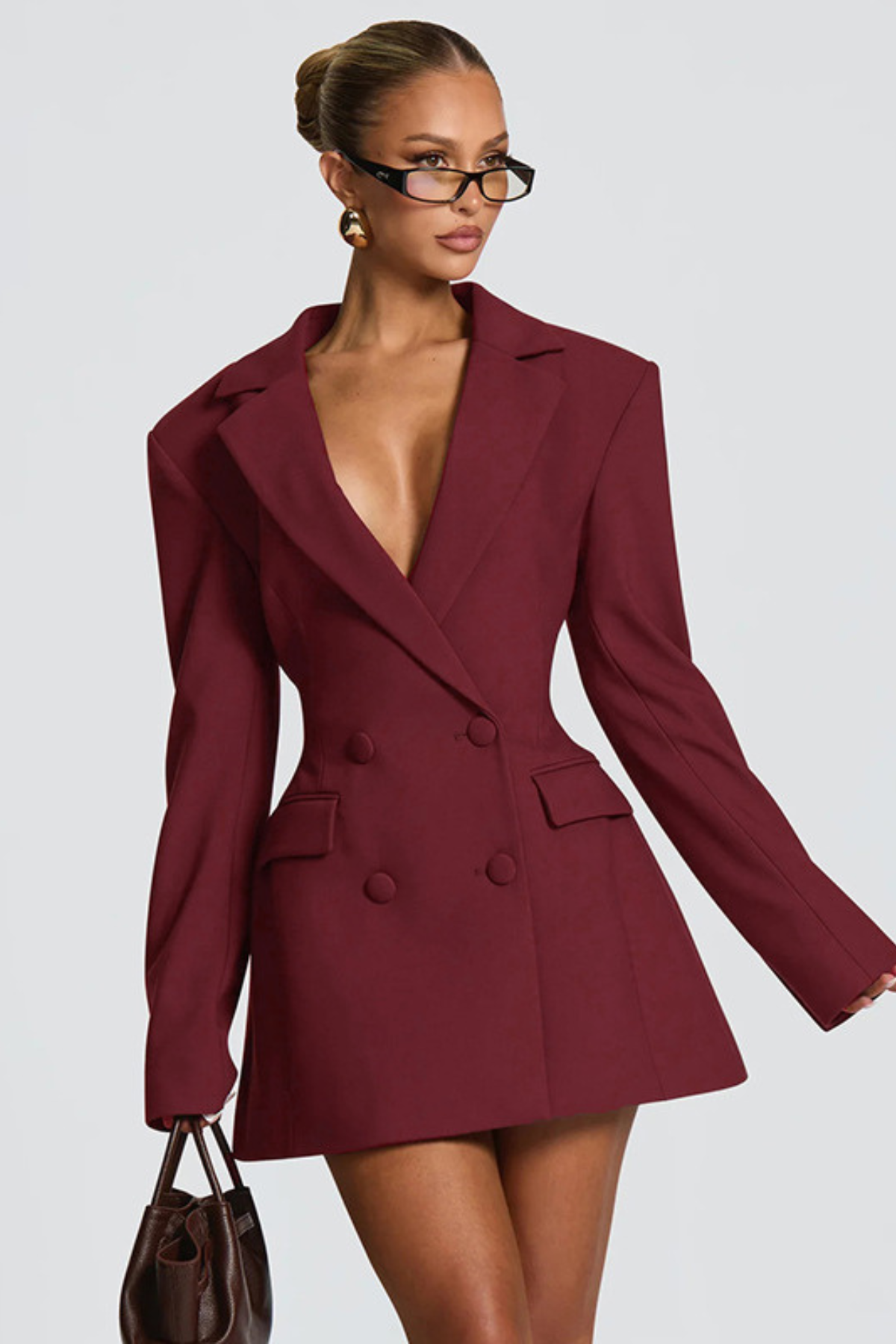 Remy — Blazer croisé cintré à basque — Amielle Paris