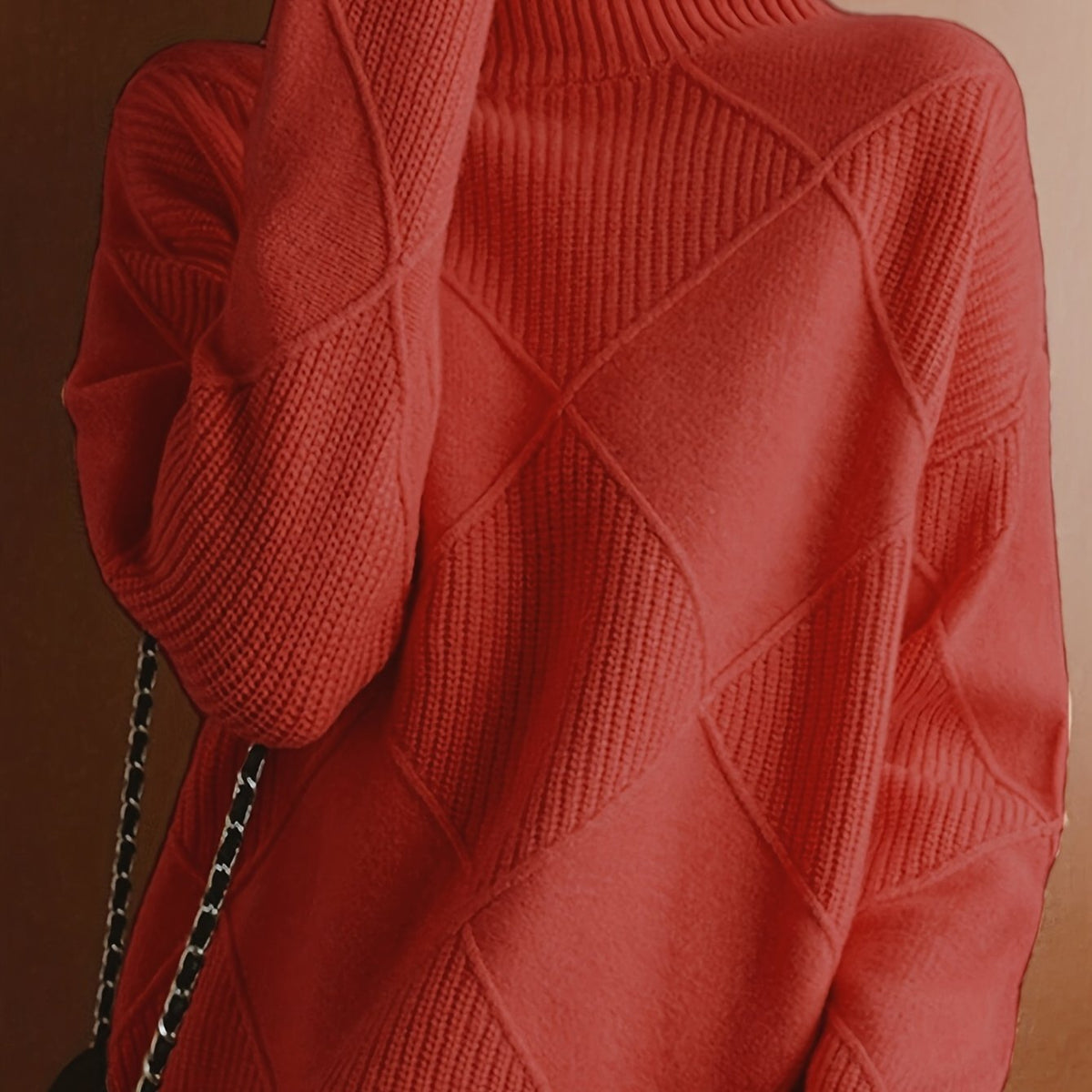 Pull à col roulé et maille à losanges — Amielle Paris