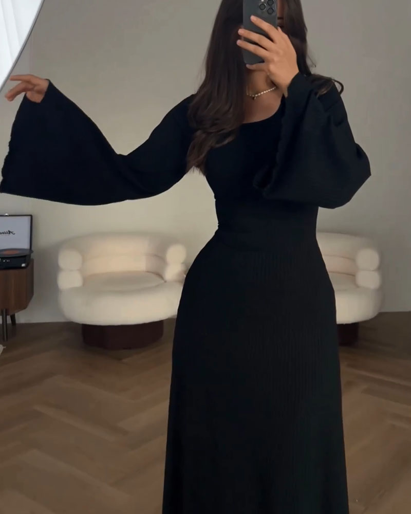 Helena — Robe en maille à manches longues — Amielle Paris