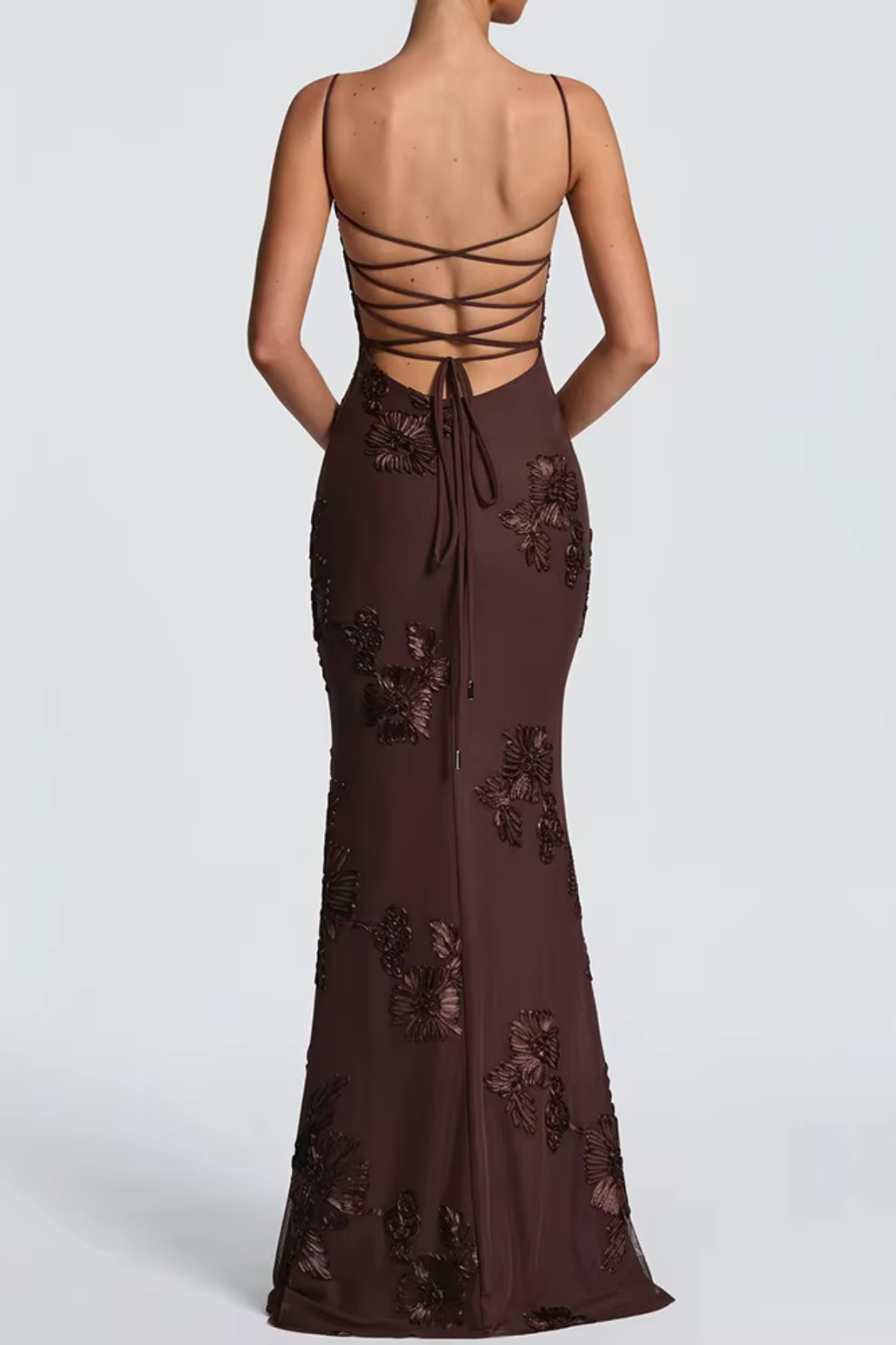 Seraphina — Robe longue à broderies florales — Amielle Paris