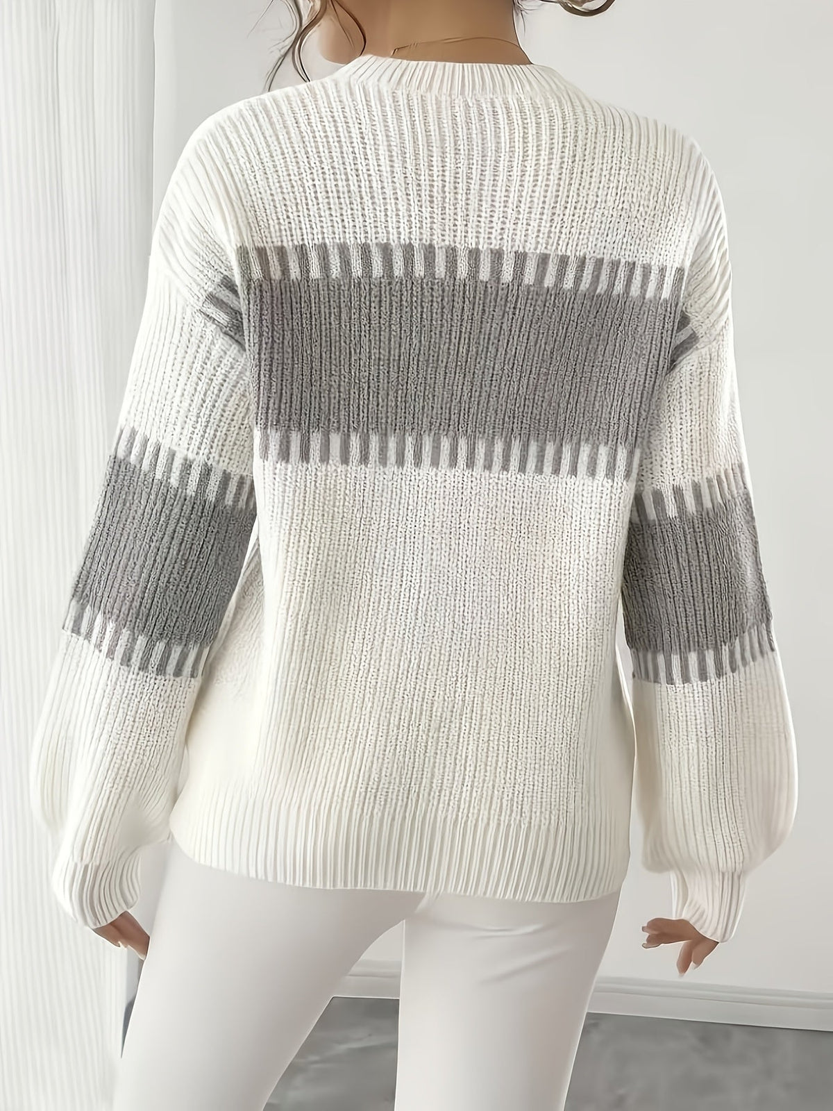 Margaux | Pull rayé à épaules tombantes — Amielle Paris