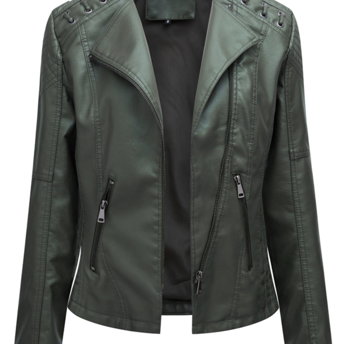 Nadia | Veste verte à détails zippés — Amielle Paris