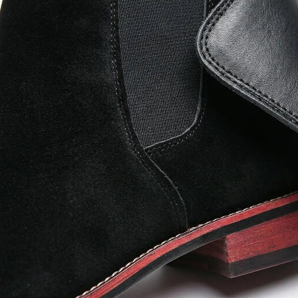 Bottines Chelsea aspect daim à empiècements élastiques — Amielle Paris