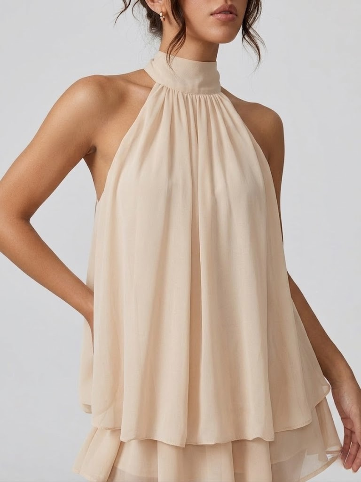 Evelyne — Robe courte à volants et dos nu — Amielle Paris