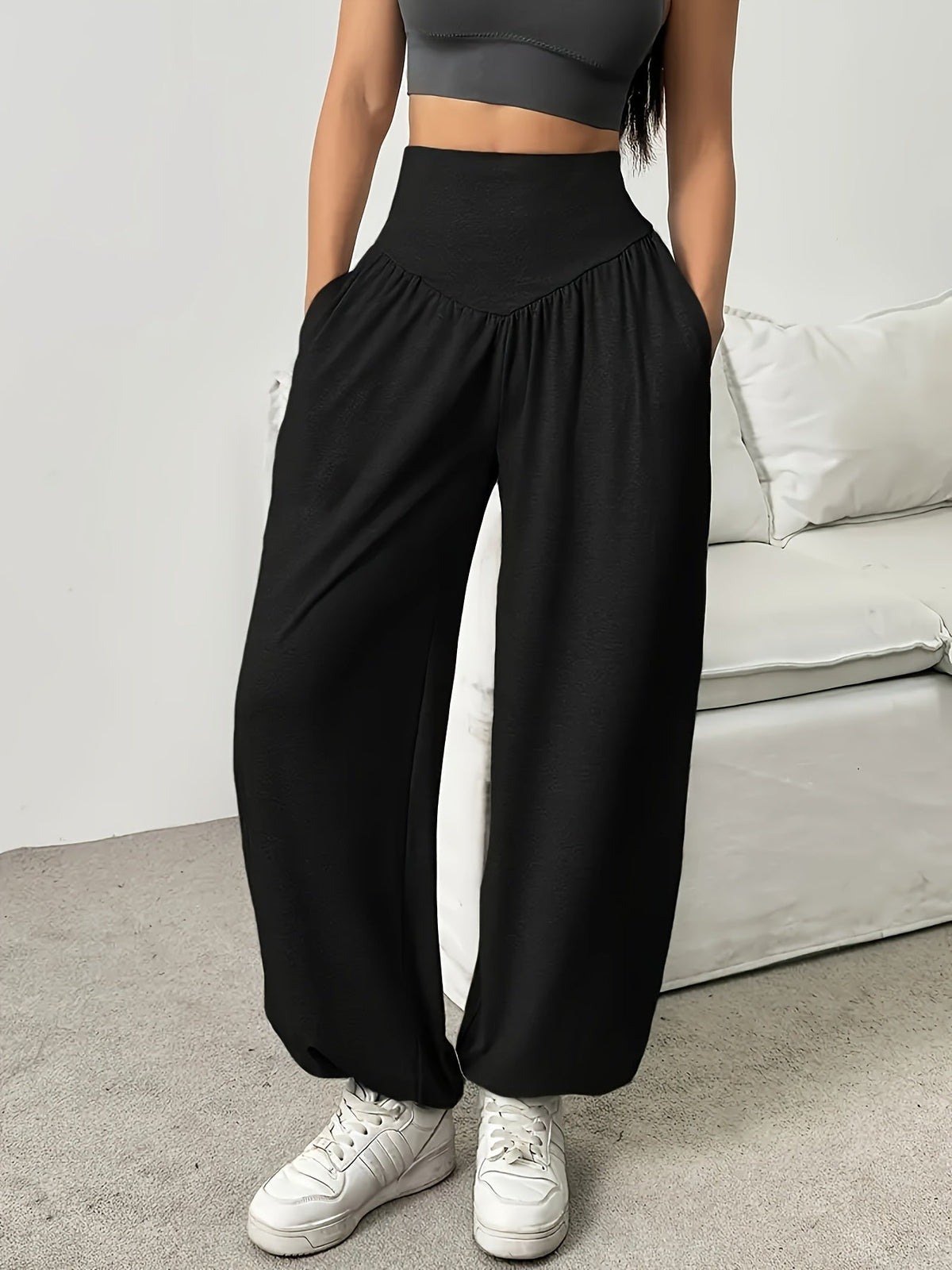 Pantalon large décontracté à taille haute — Amielle Paris