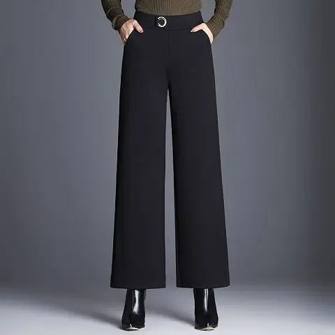 Pantalon taille haute à détail de boucle — Amielle Paris