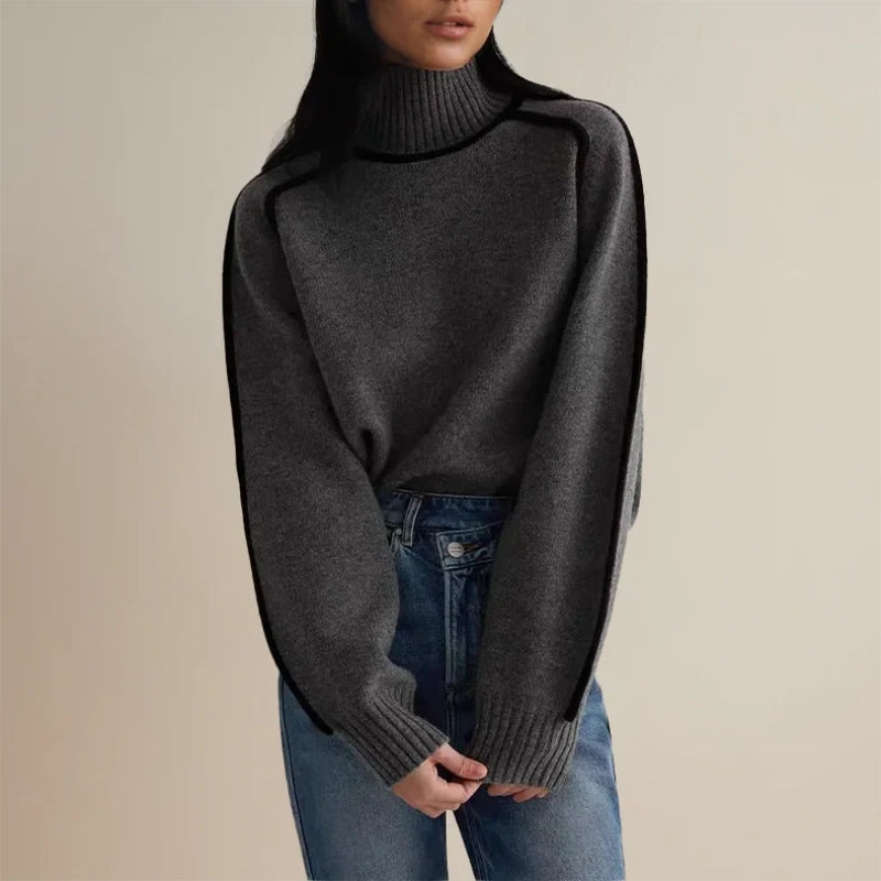 Diana — Pull rayé à col montant — Amielle Paris