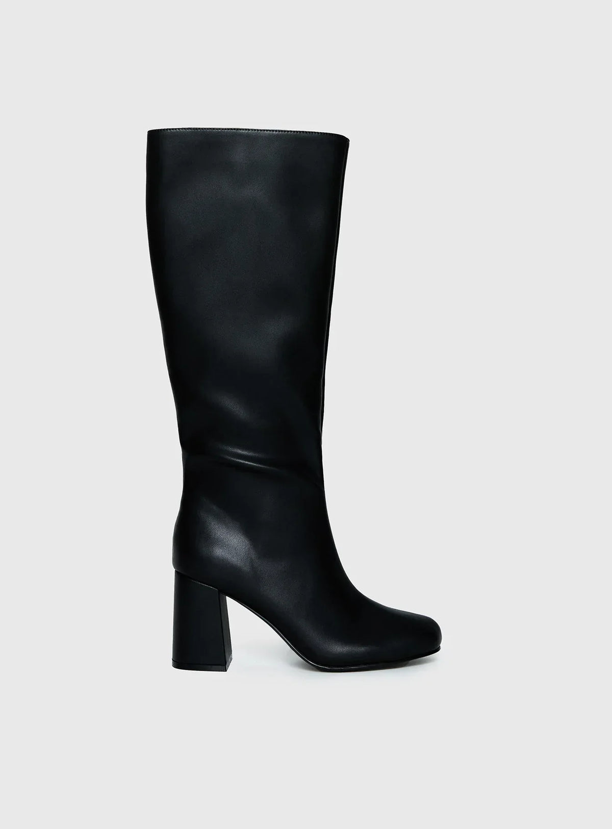 Bottes hautes à talon bloc et bout rond