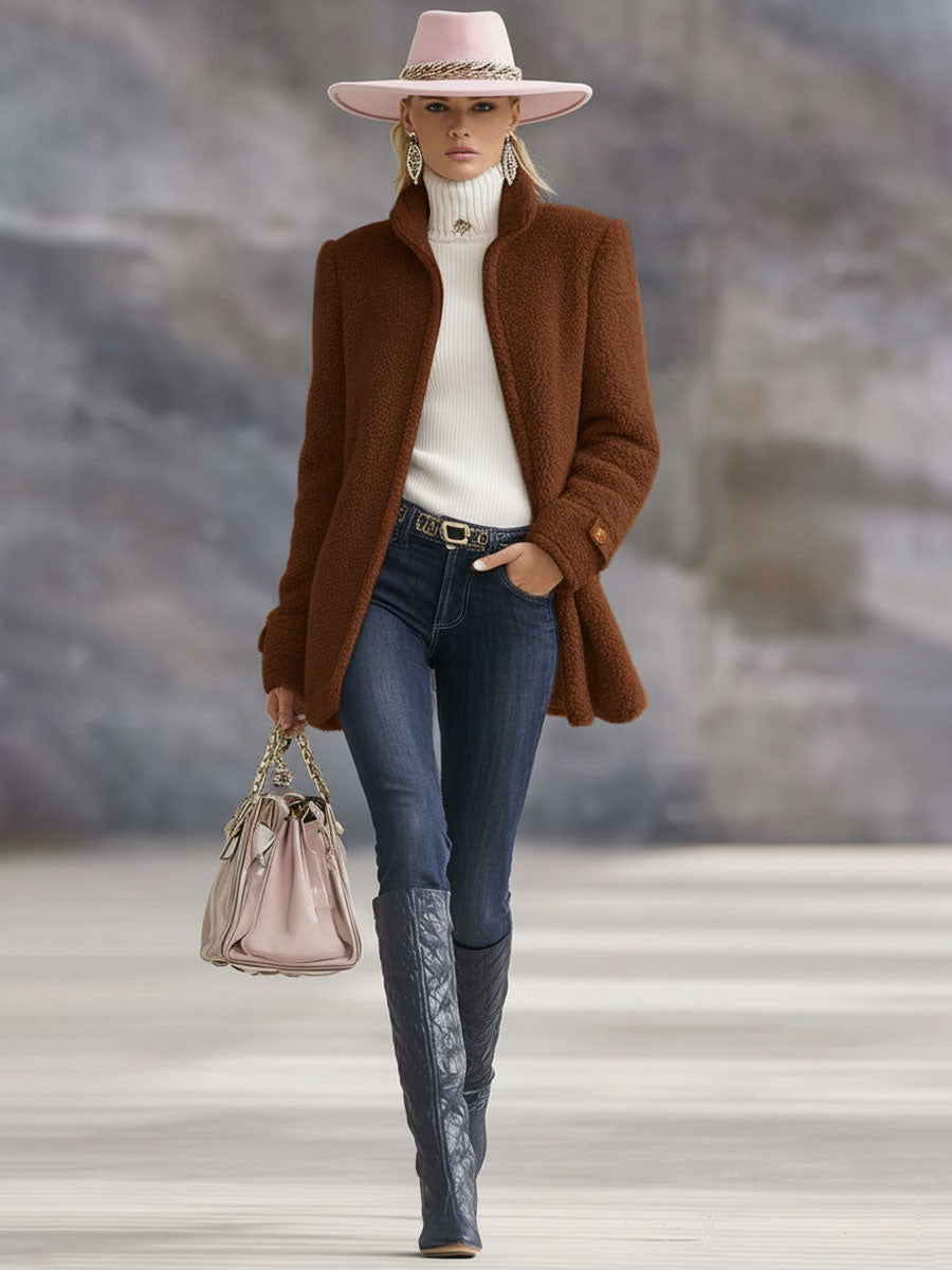 Veste en polaire zippée à col montant — Amielle Paris