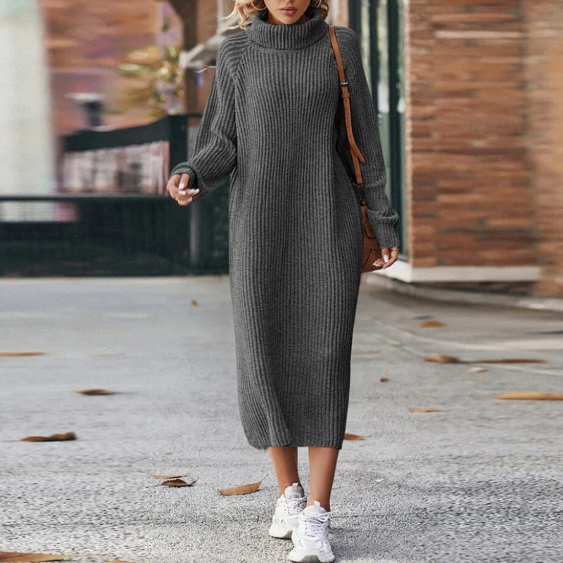 Juliette — Robe pull midi à col roulé — Amielle Paris