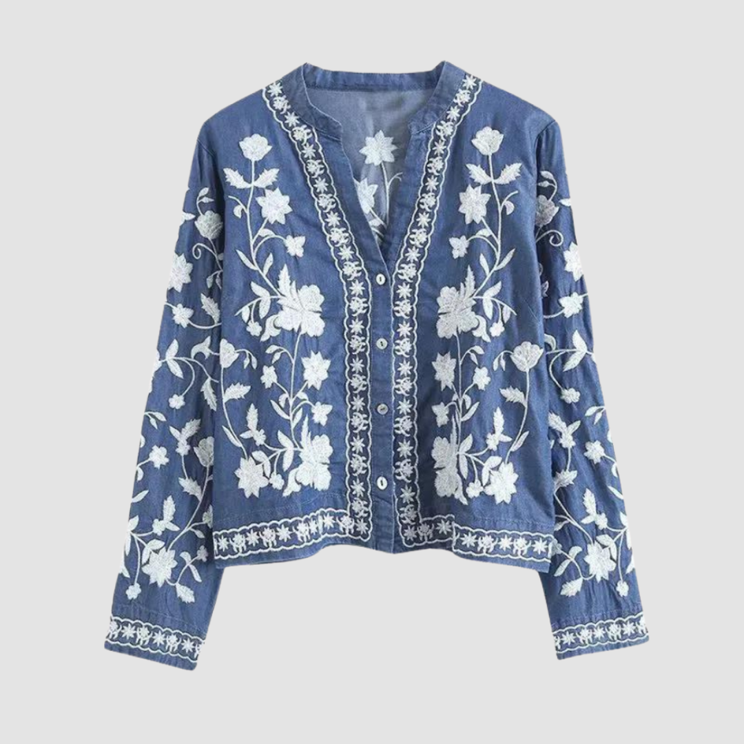 Lavinia — Cardigan à broderies florales — Amielle Paris