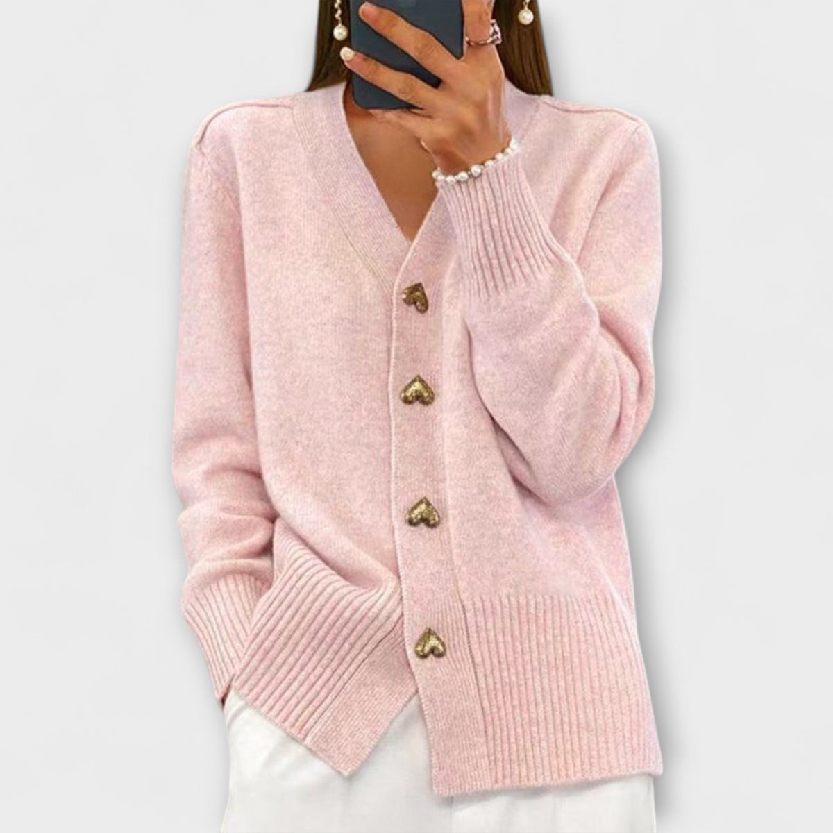 Marij | Cardigan bleu marine à col V