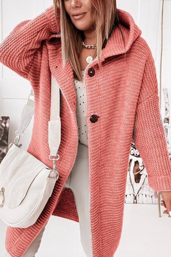 Gilet long boutonné à capuche — Amielle Paris