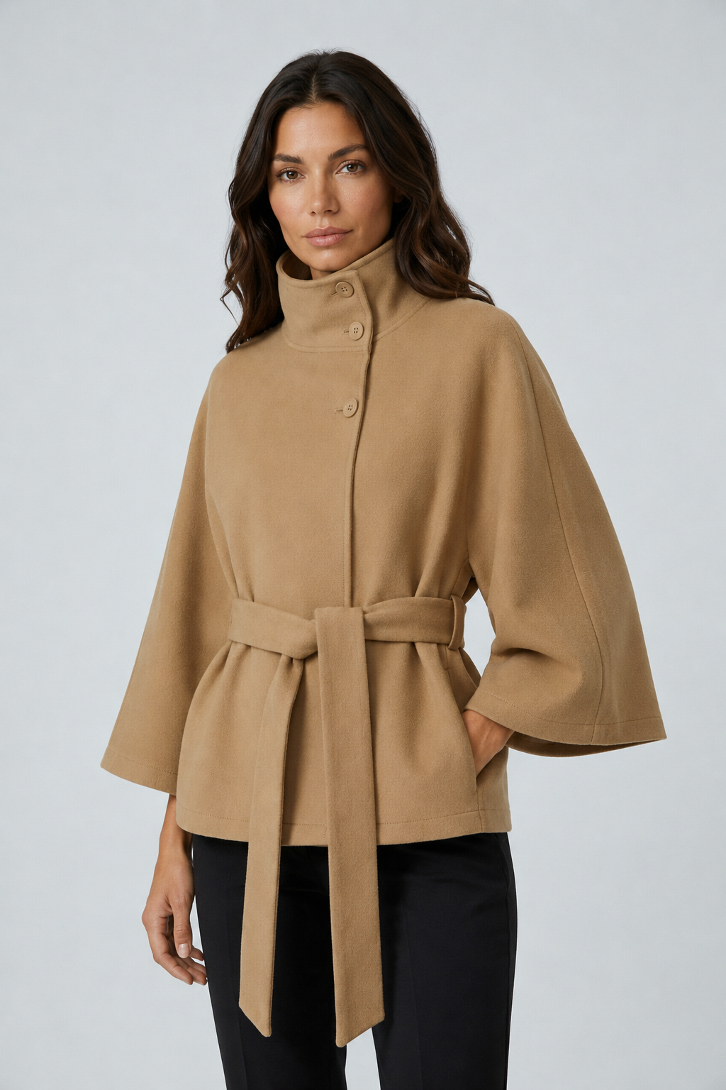 Manteau cape ceinturé — Ivana — Amielle Paris