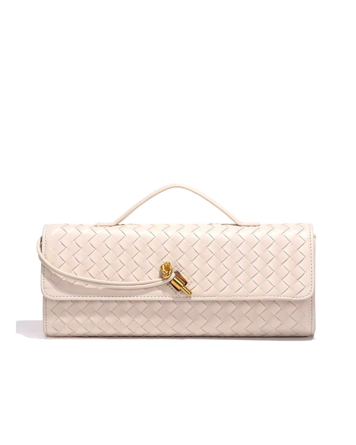 Pochette tressée à fermoir nœud — Olivia — Amielle Paris