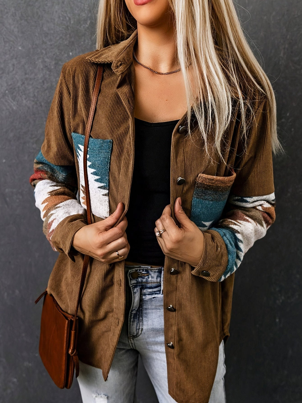 Harper | Veste en velours côtelé et patchwork — Amielle Paris