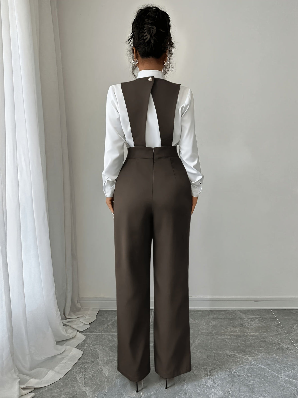 Combinaison à buste tailleur et pantalon large — Amielle Paris