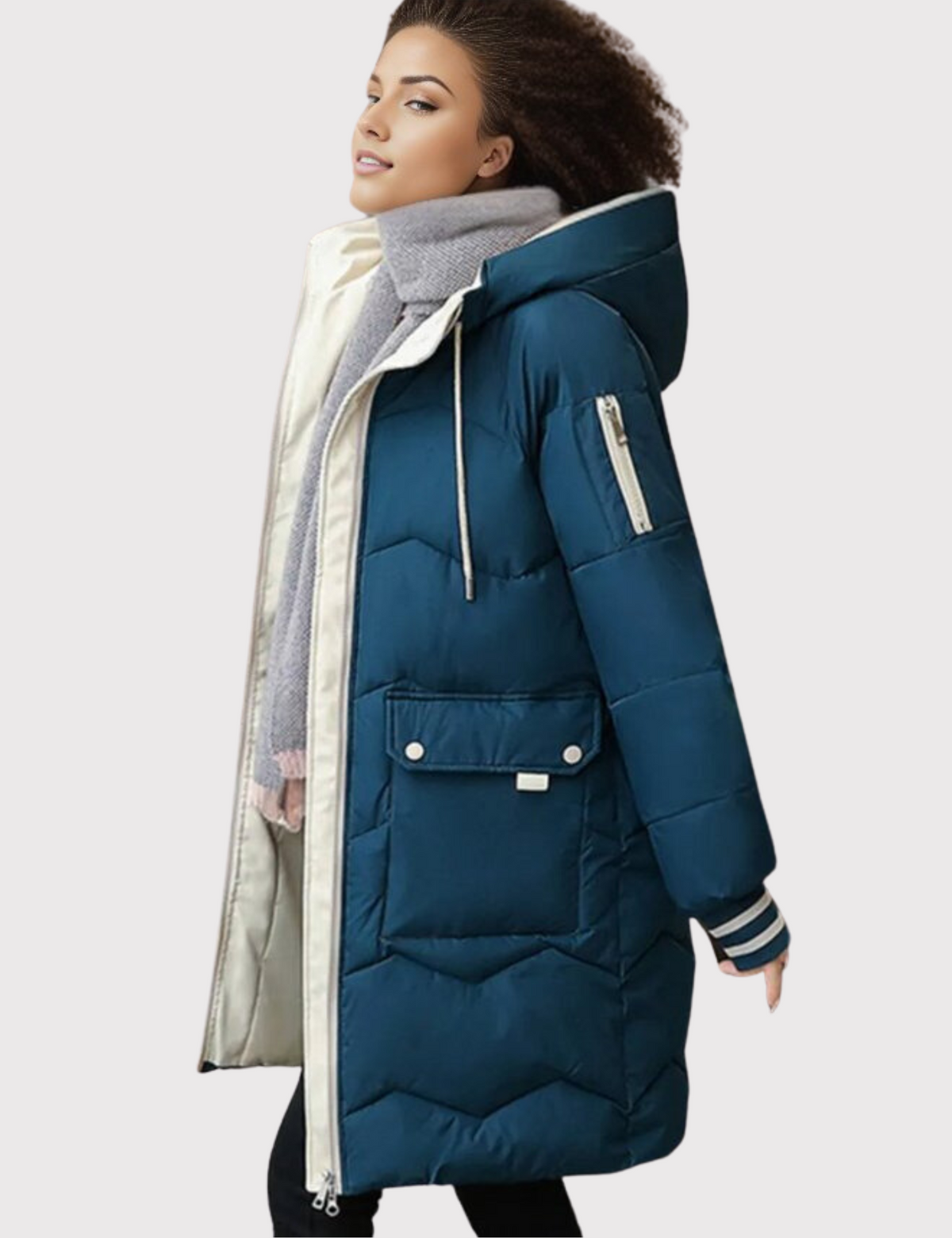 Hannah — Veste longue d’hiver à capuche — Amielle Paris