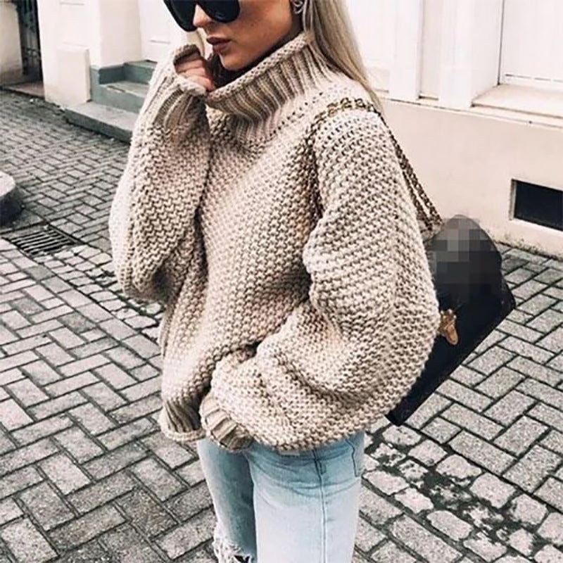 Pull ample en grosse maille à col roulé — Amielle Paris