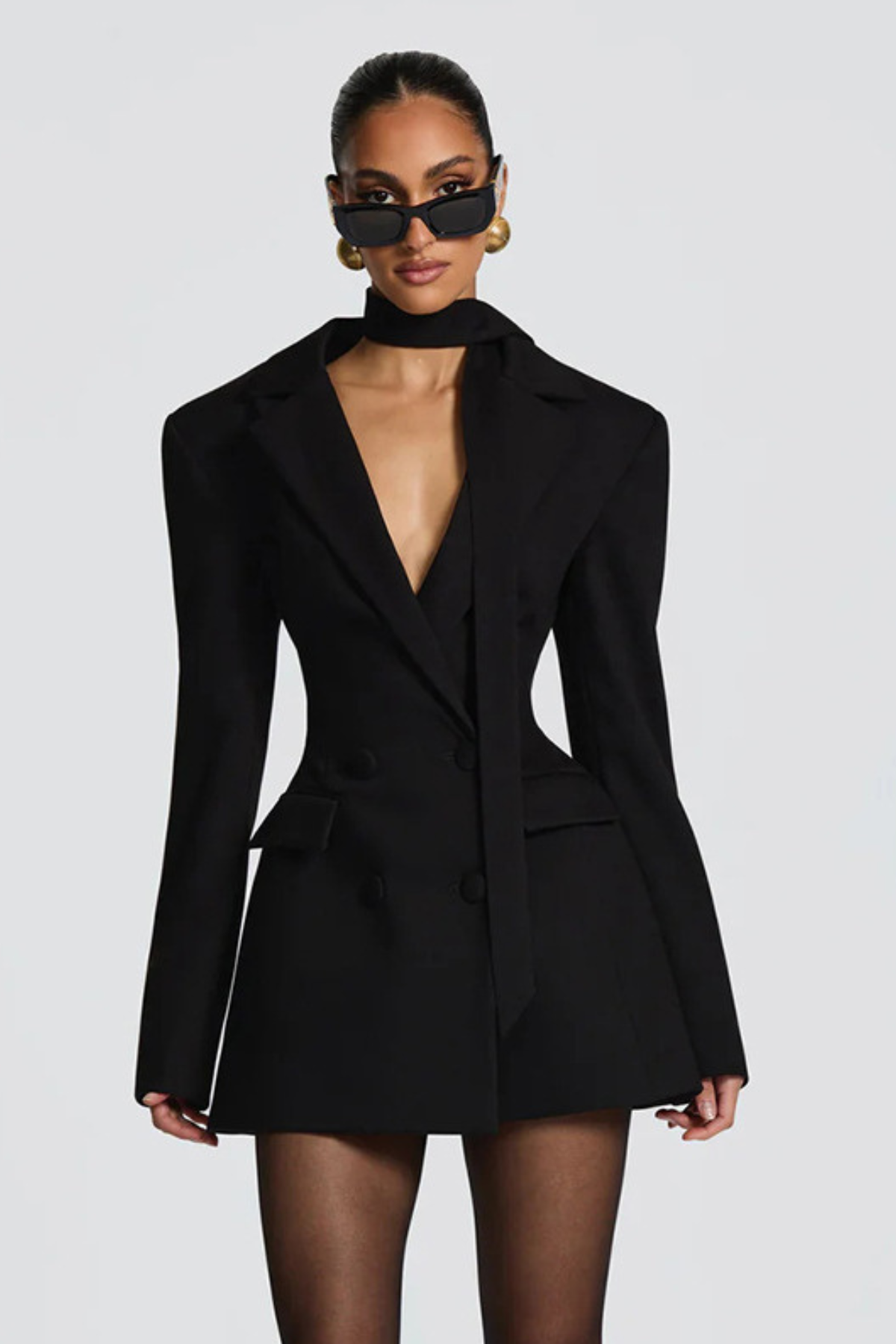 Remy — Blazer croisé cintré à basque — Amielle Paris