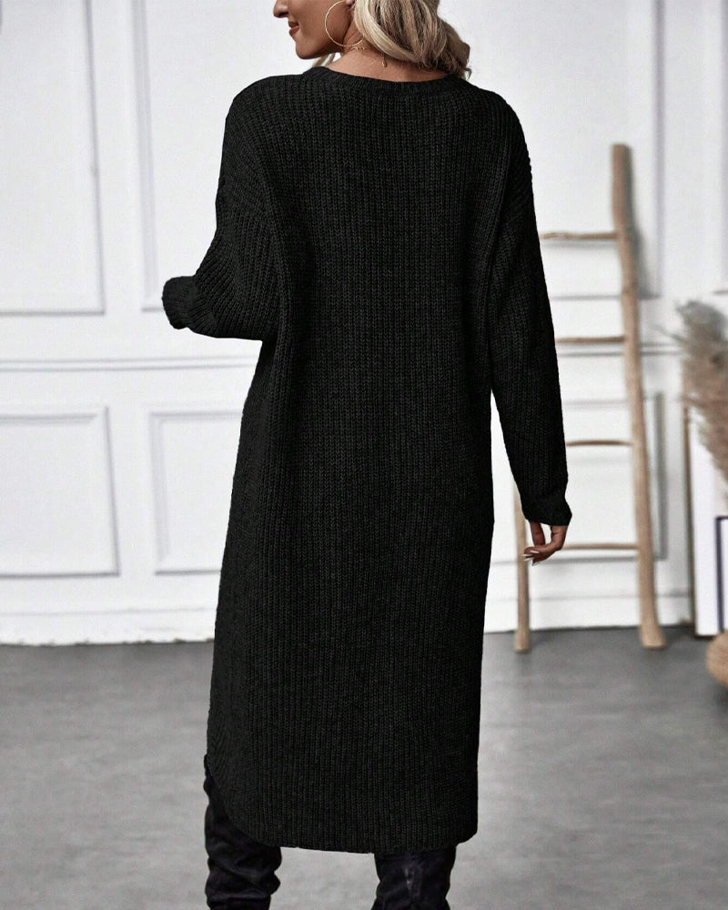 Elowen — Robe pull à devant croisé asymétrique — Amielle Paris