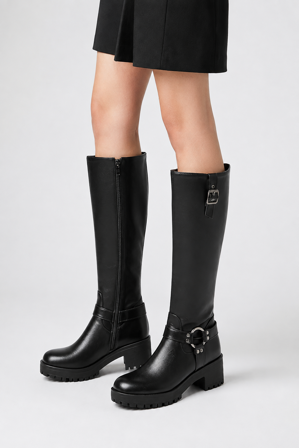 Bottes motardes à boucles Eugénie — Amielle Paris