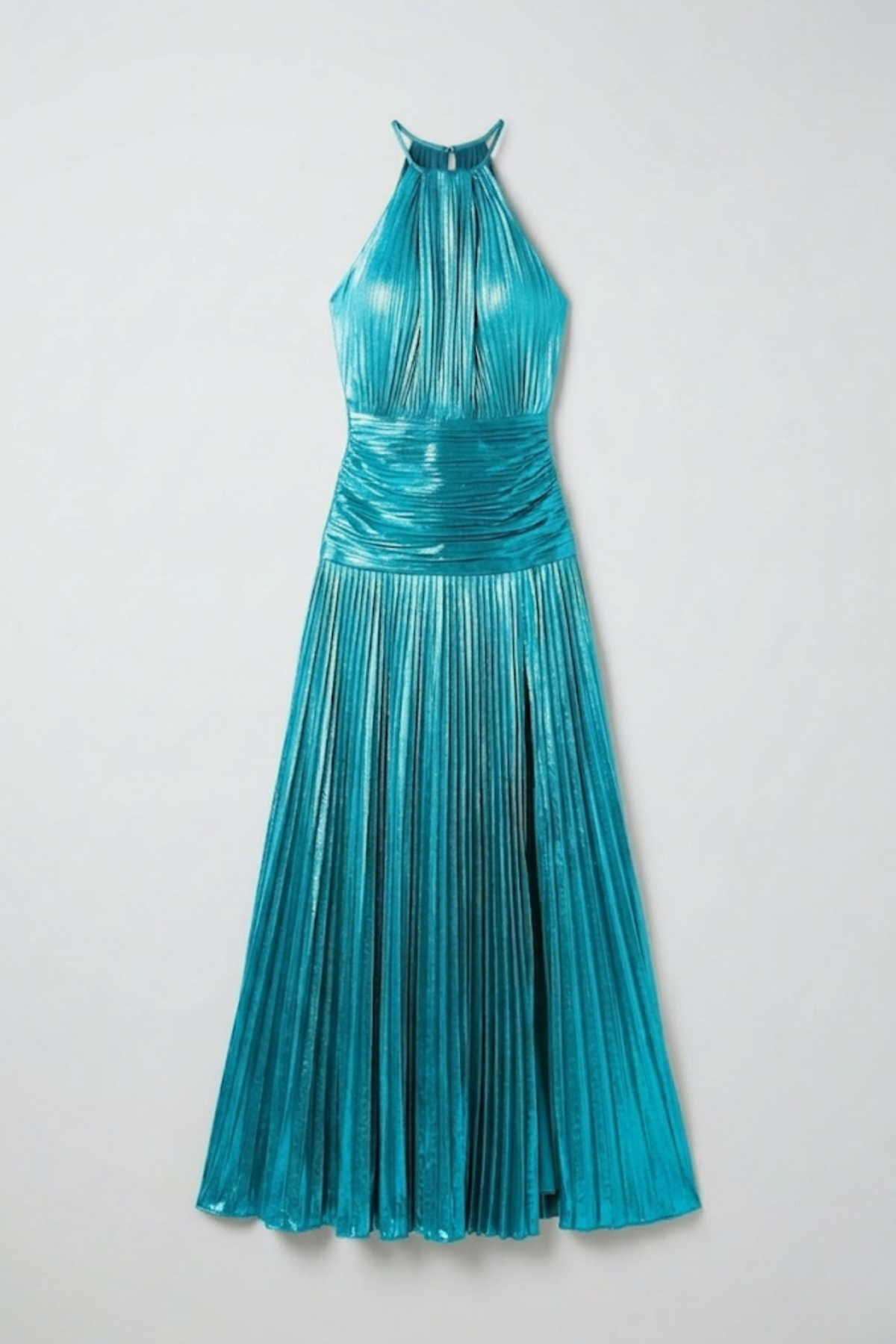 Robe longue plissée métallisée — Aurelia — Amielle Paris