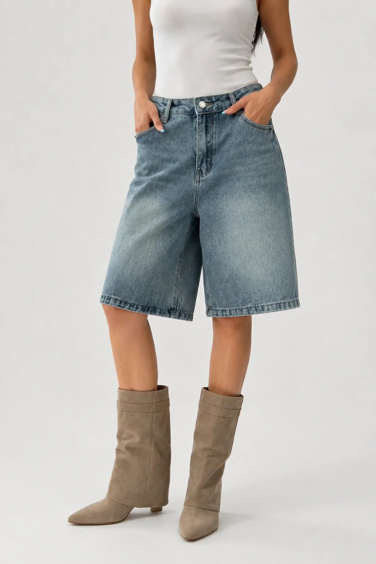 Bottes hautes à revers Phoebe — Amielle Paris