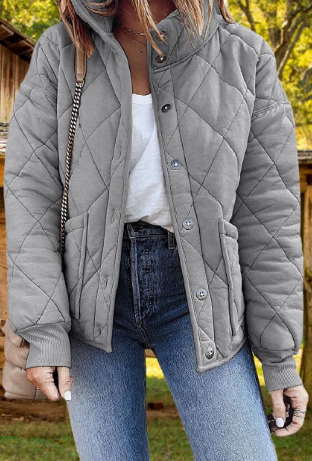 Veste matelassée à losanges et col montant — Amielle Paris