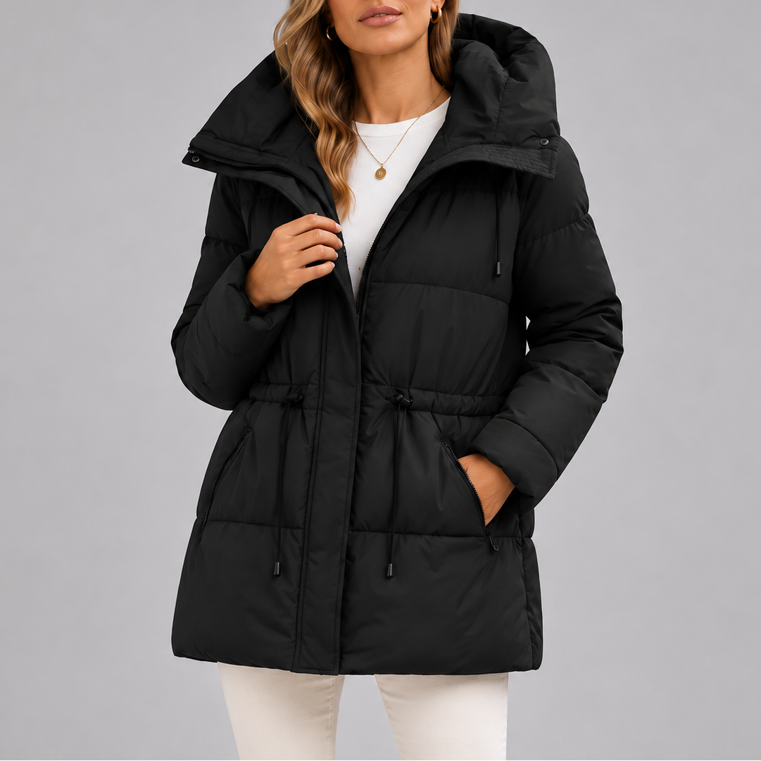 Doudoune longue à taille réglable et capuche — Amielle Paris
