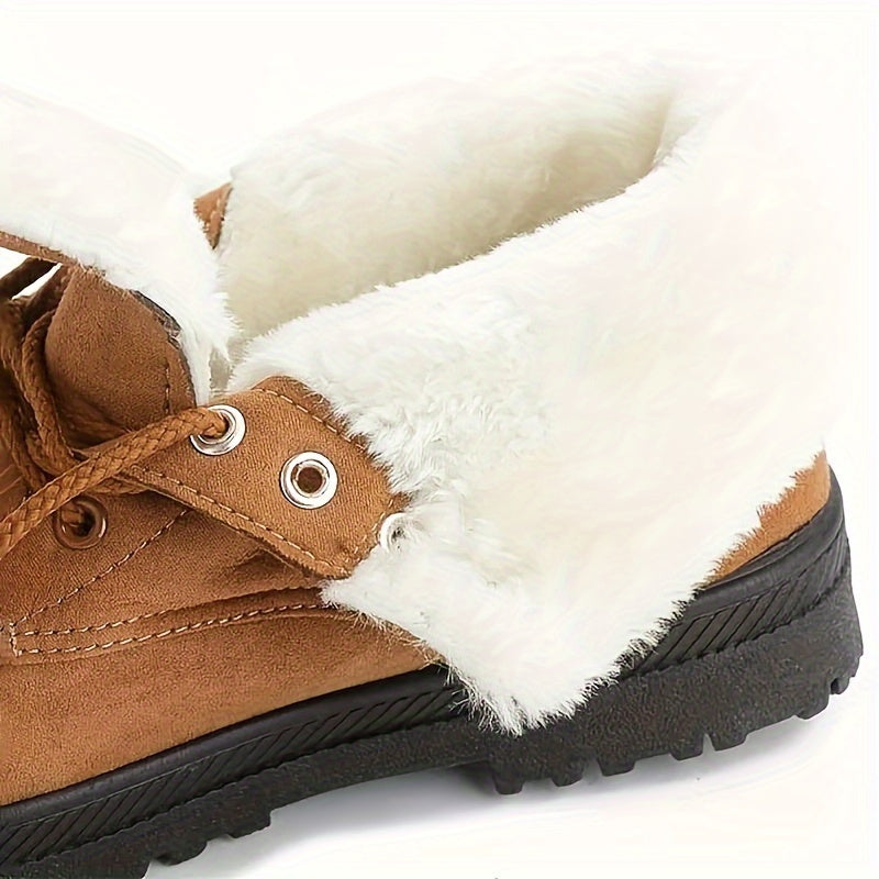 Bottines d'hiver à lacets et revers polaire — Amielle Paris