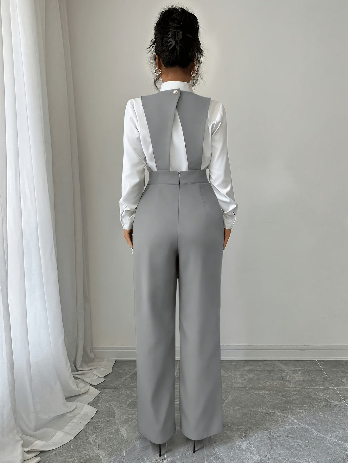 Combinaison à buste tailleur et pantalon large — Amielle Paris