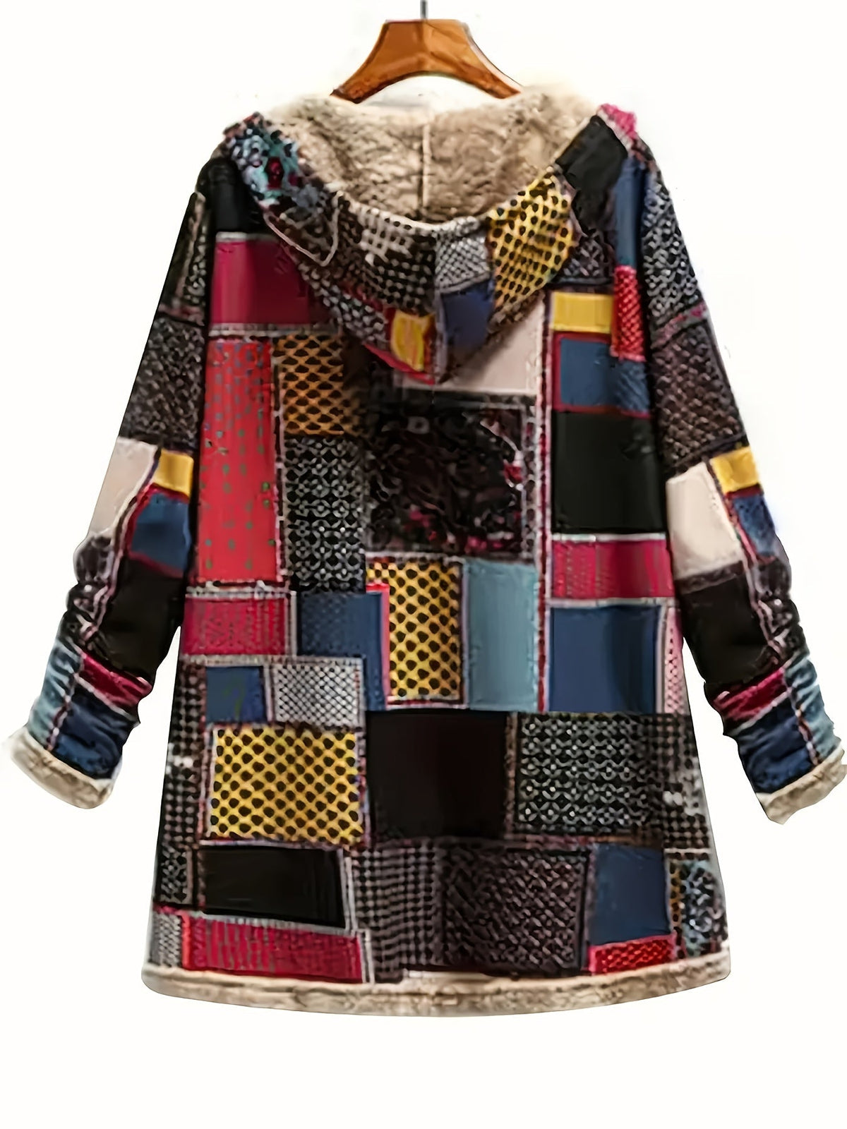 Veste à capuche patchwork et doublure polaire — Amielle Paris