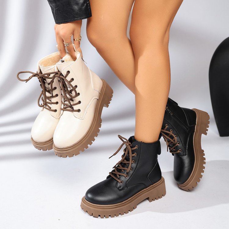 Lucienne | Bottes à plateforme et doublure fourrée — Amielle Paris