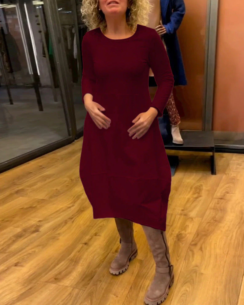 Quinn — Robe longue en maille unie — Amielle Paris