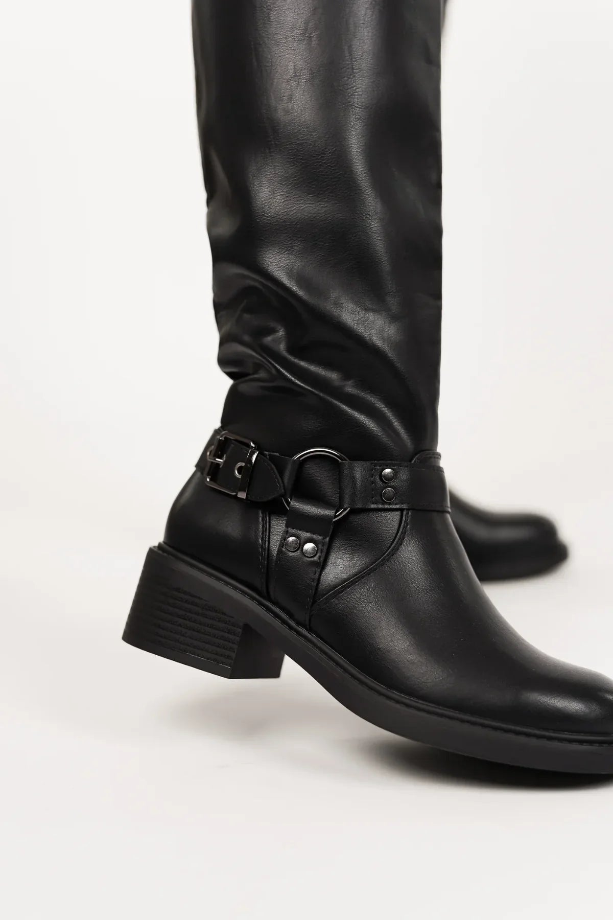 Bottes motardes à boucles Ruby — Amielle Paris