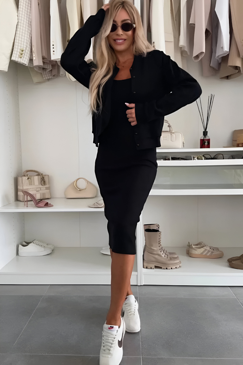 Kendra — Ensemble robe midi et cardigan — Amielle Paris