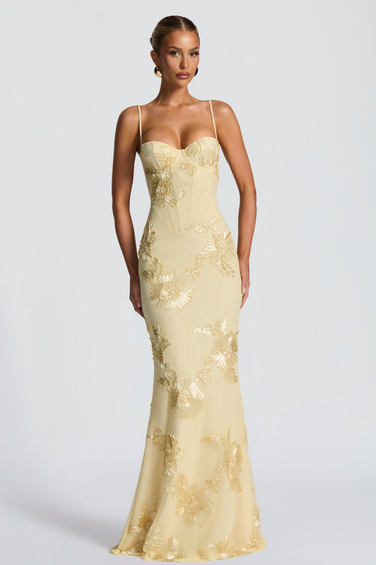 Seraphina — Robe longue à broderies florales — Amielle Paris