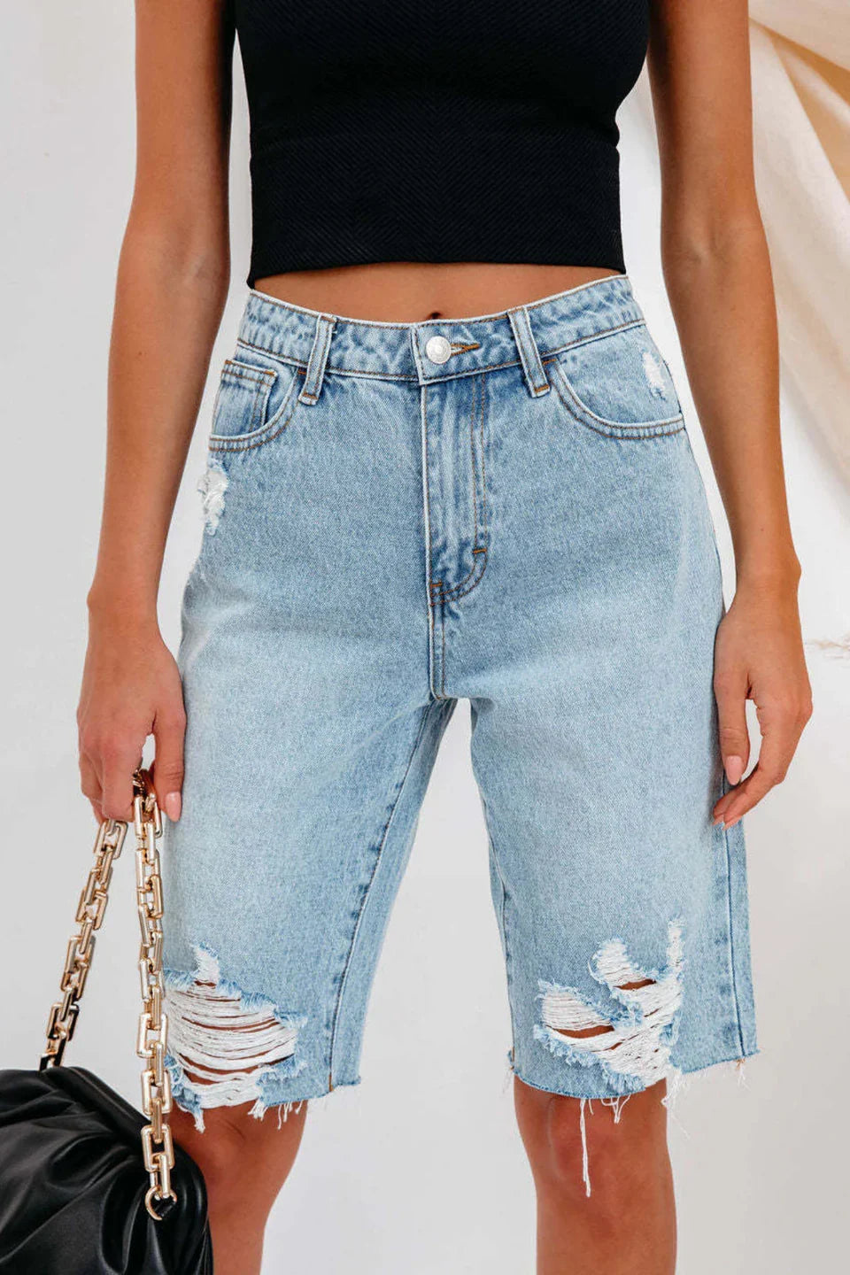 Bermuda en jean déchiré — Mélina — Amielle Paris