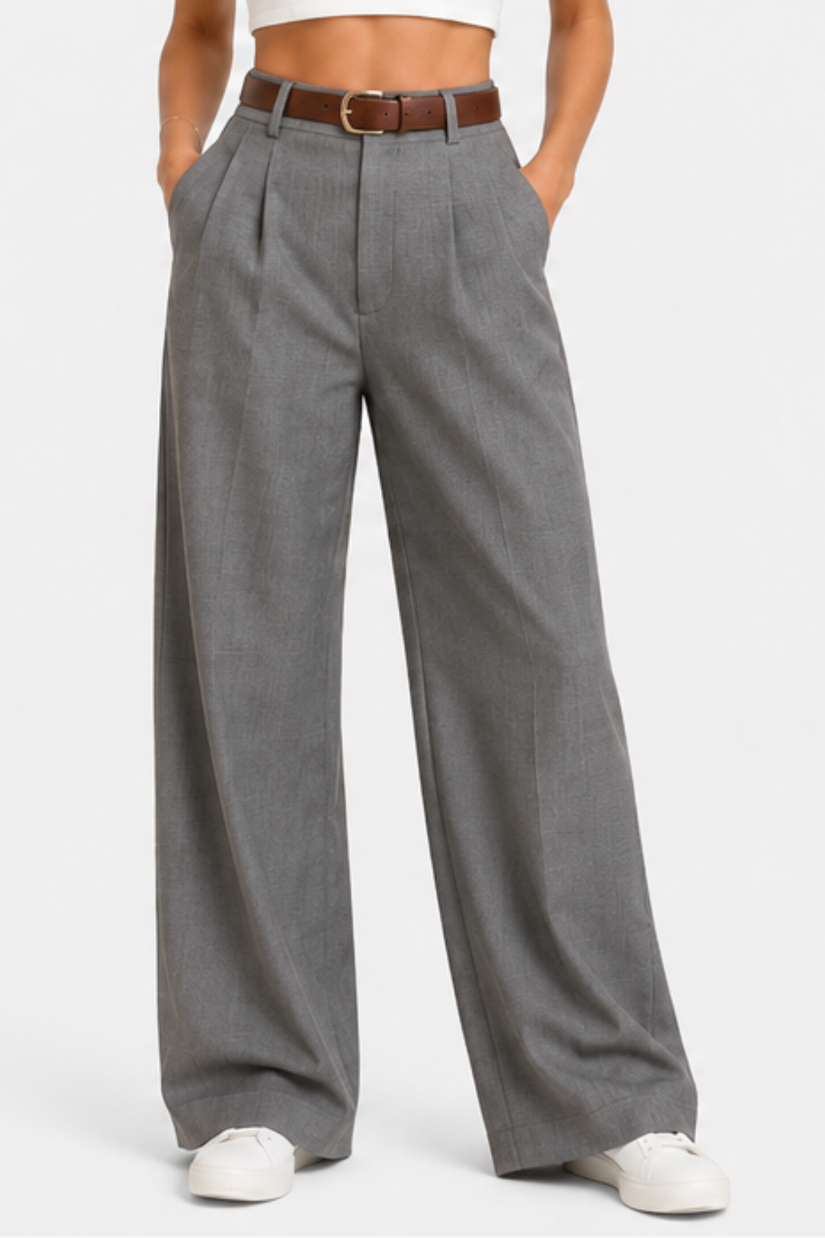 Pantalon large taille haute — Lila — Amielle Paris