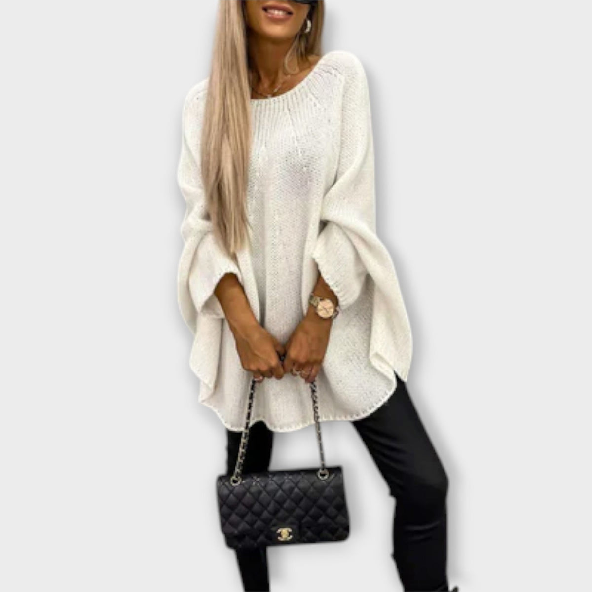 Isabelle | Pull beige à col rond