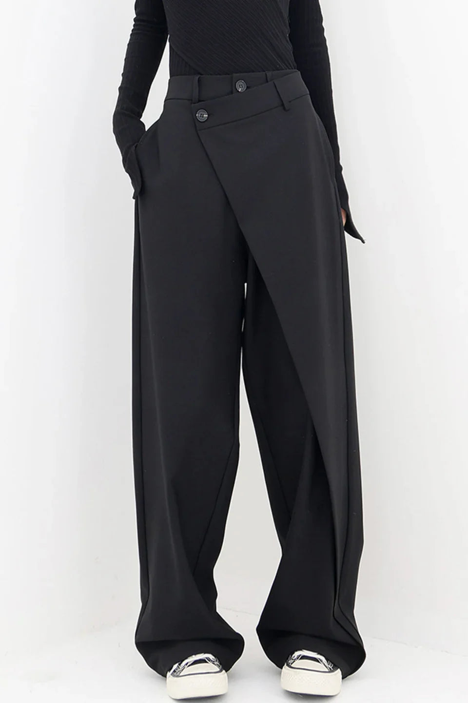 Pantalon large à taille asymétrique — Zita — Amielle Paris