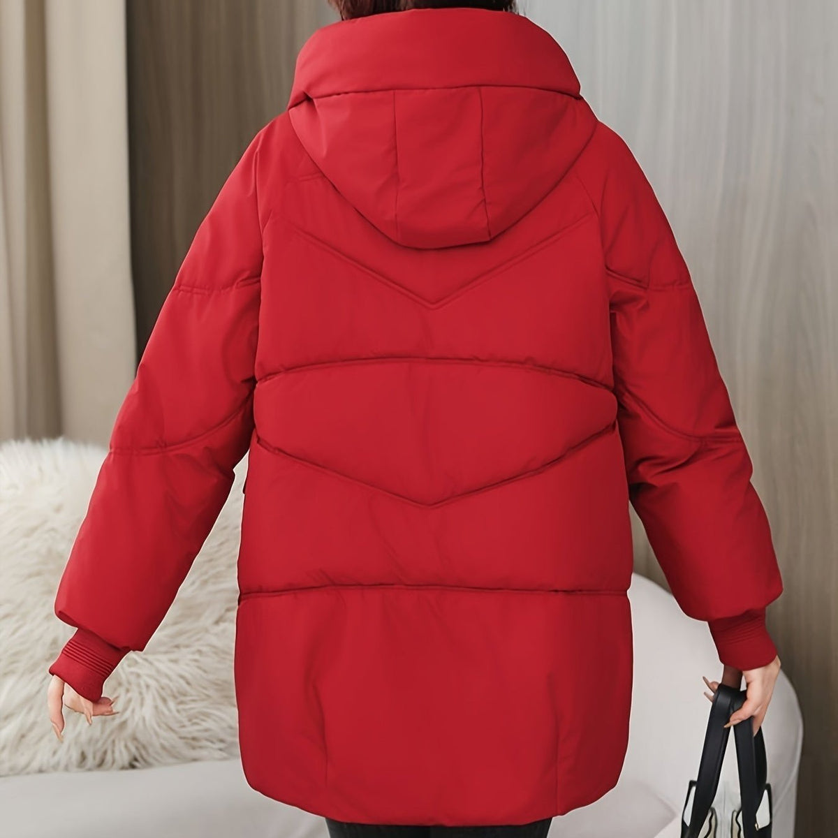 Doudoune longue à capuche et poches utilitaires — Amielle Paris