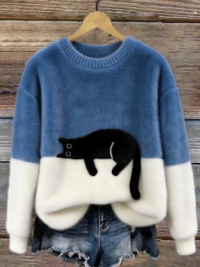Hélène | Sweat oversize à motif chat