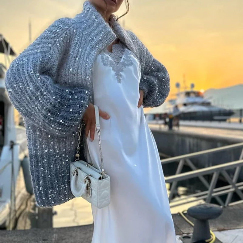 MaraKnit — Cardigan en maille à sequins — Amielle Paris