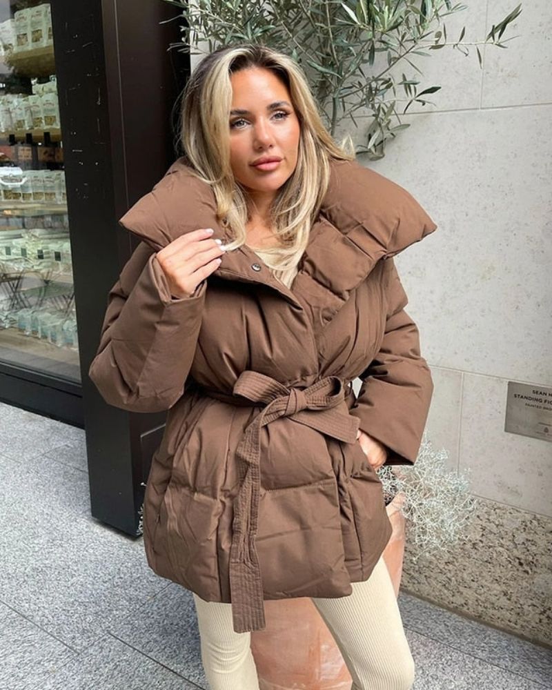Eleanor — Doudoune ceinturée à capuche — Amielle Paris