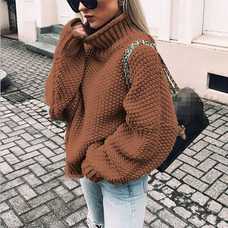 Pull ample en grosse maille à col roulé — Amielle Paris
