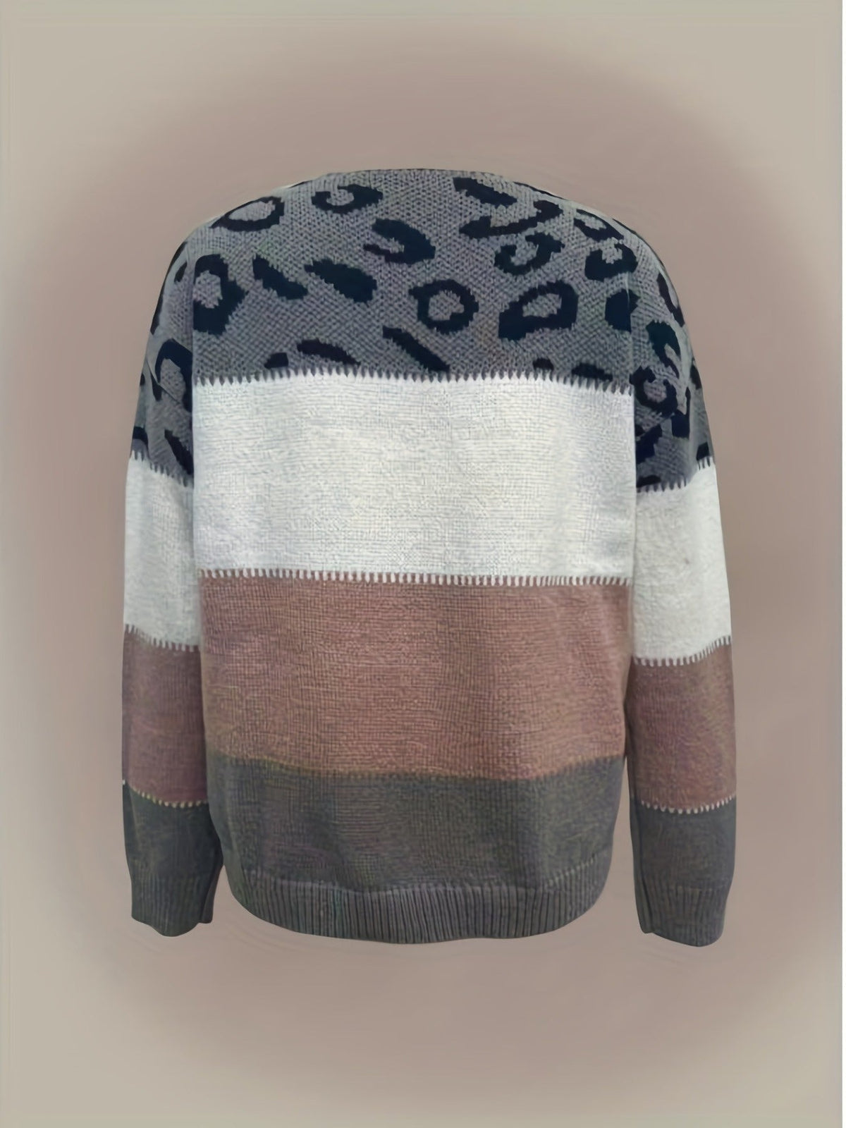 Halina | Pull léopard à blocs de couleur — Amielle Paris